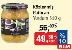 YURDUM KÖZLENMİŞ PATLICAN 510 G fiyat ve kampanya bilgisi